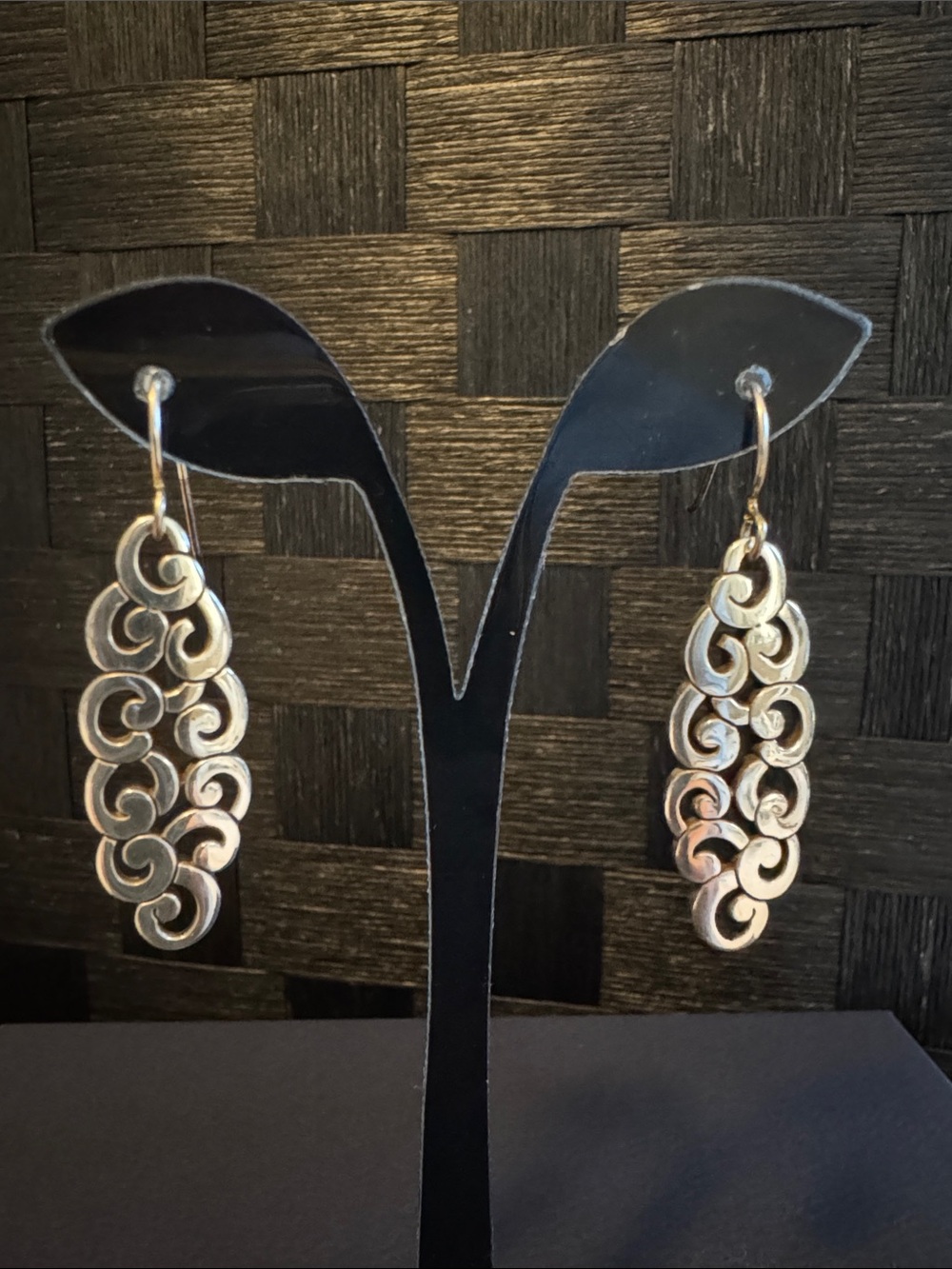 Silver Swirl Drop Earrings - Women Jewelry